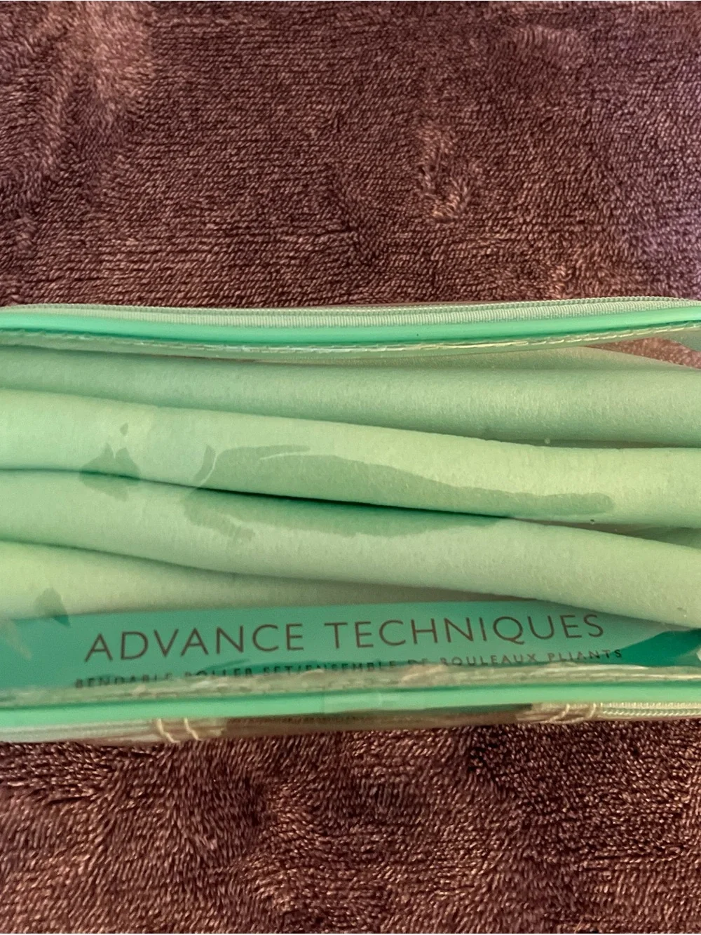 Advance Techniques Green Bendable Hair Roller Set Black Mini Flat Iron